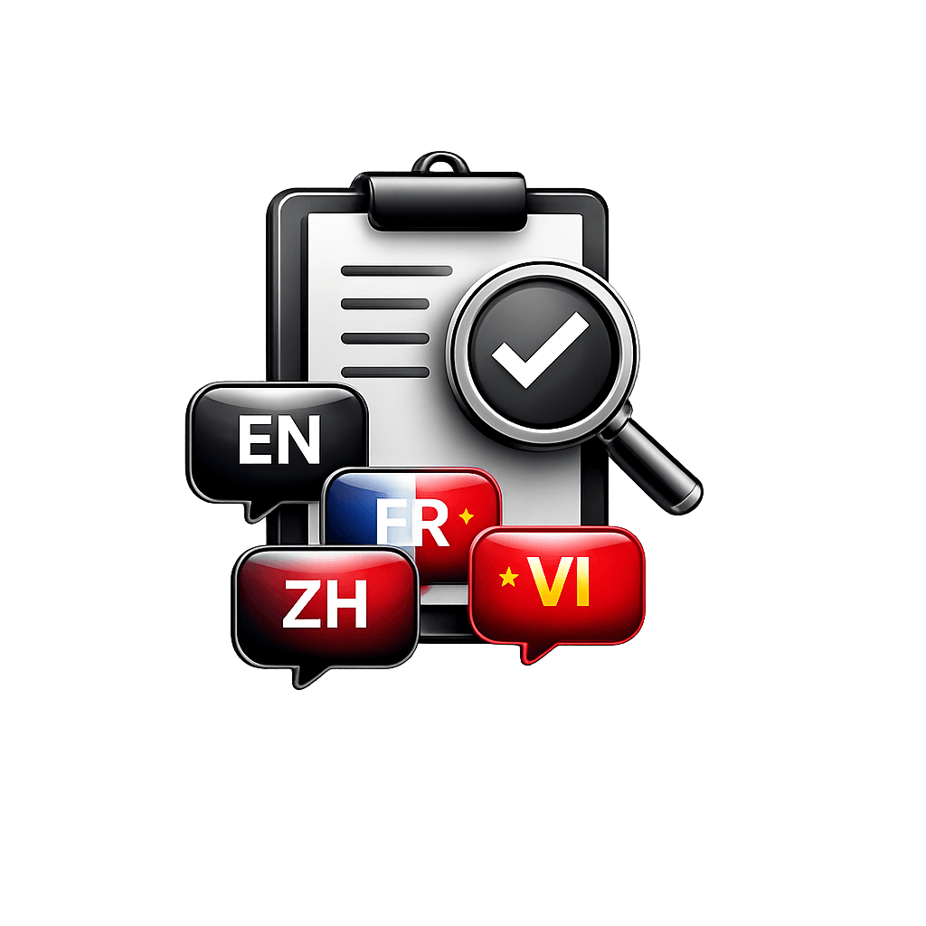 Icon for EN · FR · ZH · VI